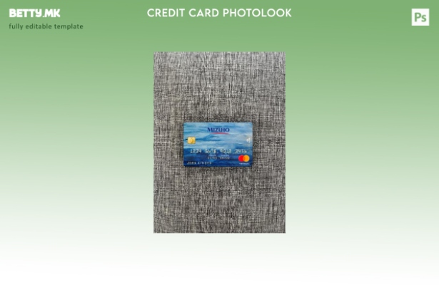 Модерен стил Јапонски Mizuho банка мастер карта photolook преден шаблон